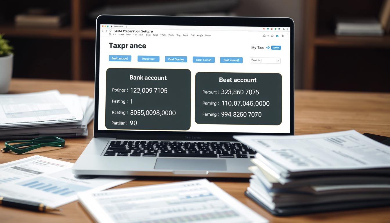 bank account and routing numbers when using tax preparation software