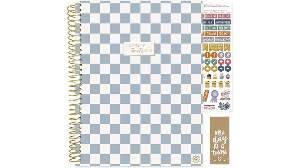 checkered soft cover planner