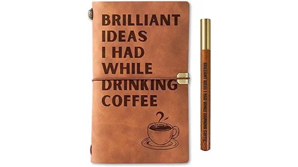 leather coffee lover notebook