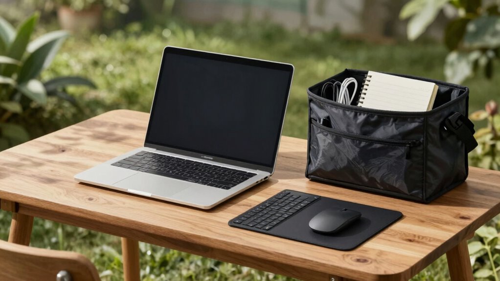 efficient travel desk setup