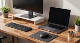 laptop and monitor setup