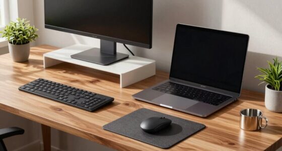 laptop and monitor setup