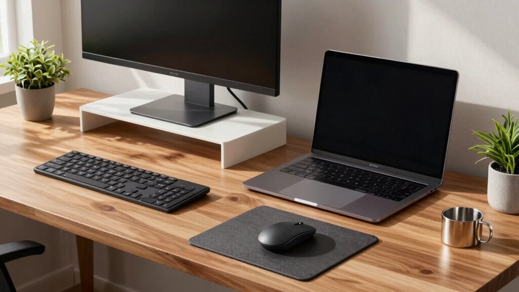 laptop and monitor setup