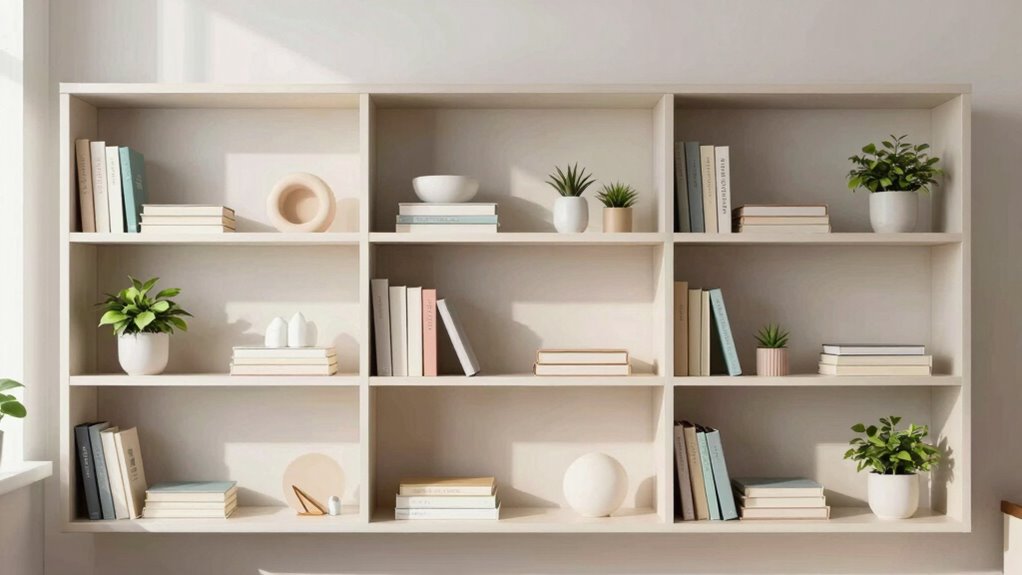 minimalist shelf styling technique