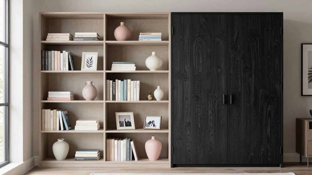 open shelves versus closed storage
