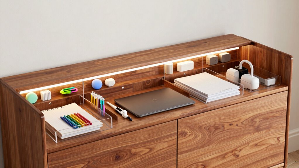 organized stylish workspace storage