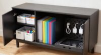 organizing credenza contents efficiently