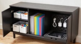organizing credenza contents efficiently