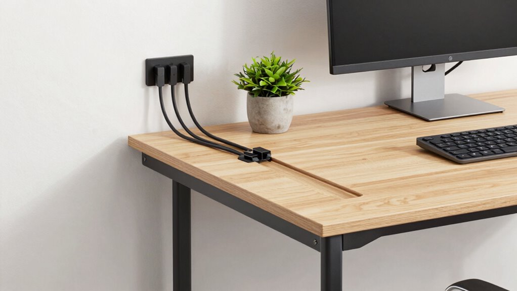 small desk cable organization